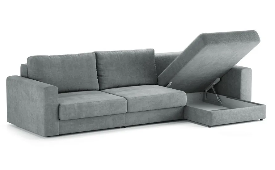 Диван угловой Ларсон 3М Nordic 83 серебристый - 3